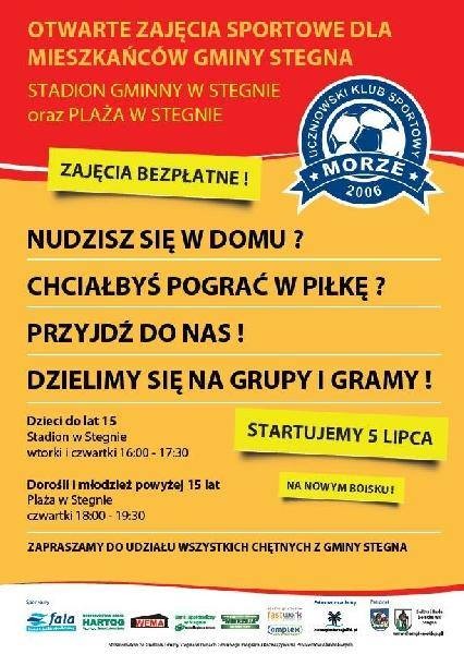 Otwarte zajęcia sportowe dla mieszkańców gminy Stegna - 21.07.2016