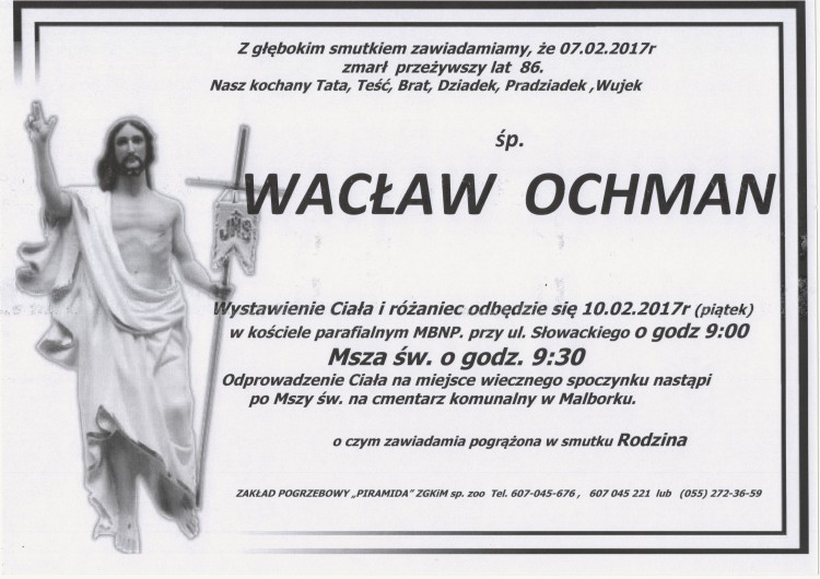 Zmarł Wacław Ochman. Żył 86 lat.