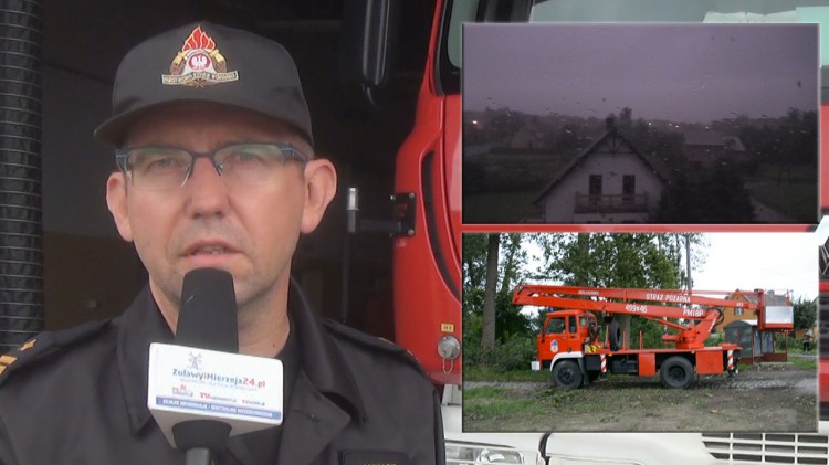 Nawałnica nad Nowym Dworem Gdańskim. Straż ma pełne ręce roboty. 12.08.2017
