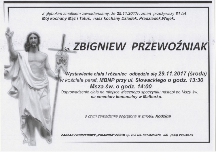 Zmarł Zbigniew Przewoźniak. Żył 81 lat.