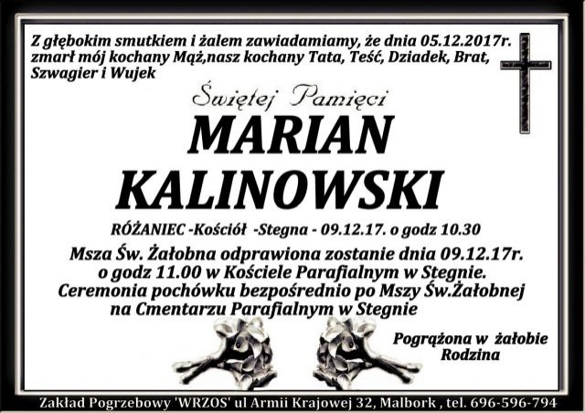 Zmarł Marian Kalinowski 