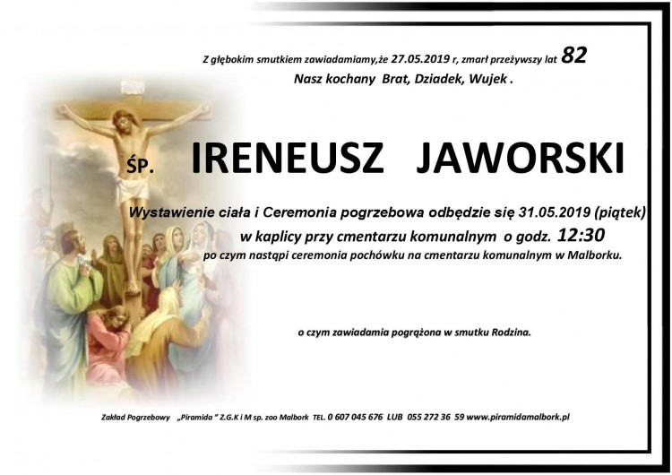 Zmarł Ireneusz Jaworski. Żył 82 lata.