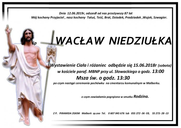 Zmarł Wacław Niedziułka. Żył 87 lat
