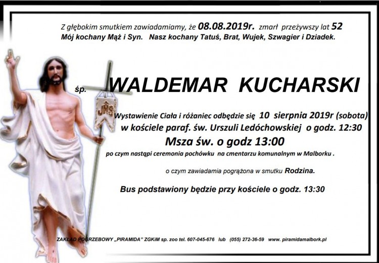 Zmarł Waldemar Kucharski. Żył 52 lata.