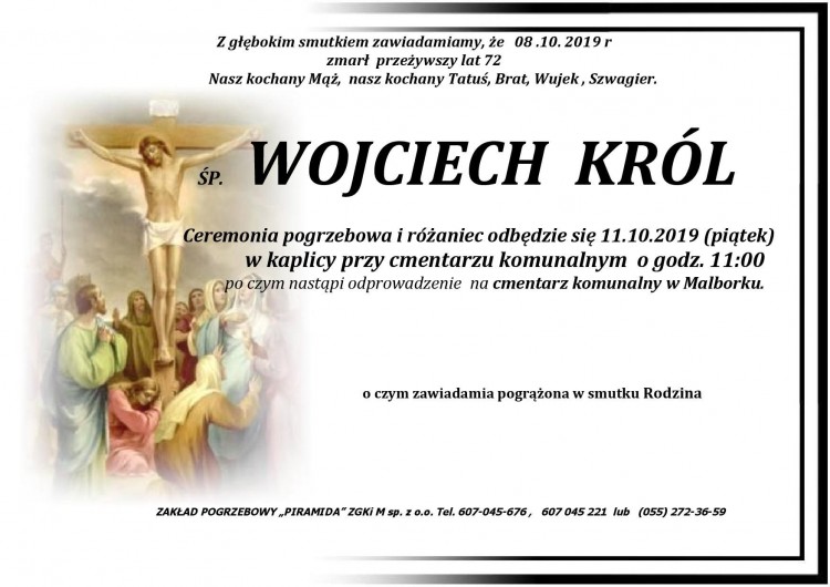 Zmarł Wojciech Król. Żył 72 lata.