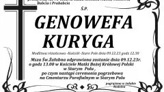 Zmarła Genowefa Kuryga. Miała 96 lat.
