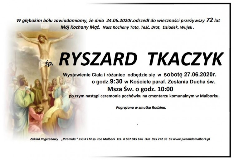Zmarł Ryszard Tkaczyk. Żył 72 lata.